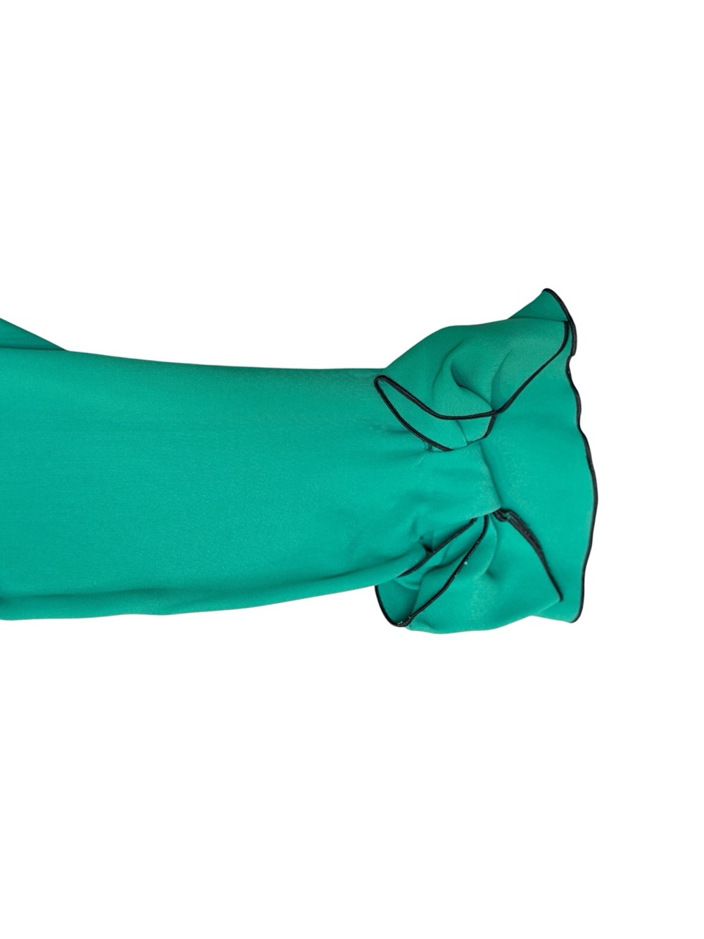 Zara Teal V-Neck Tunic with Ruffle Sleeve Detail - Picture 3 of 5